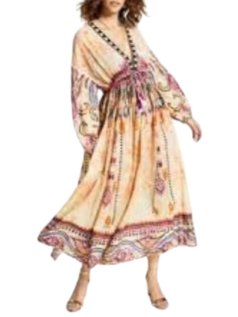 Inc International Concepts Women's Size Xl Luxe Drawstring Waist Maxi Dress